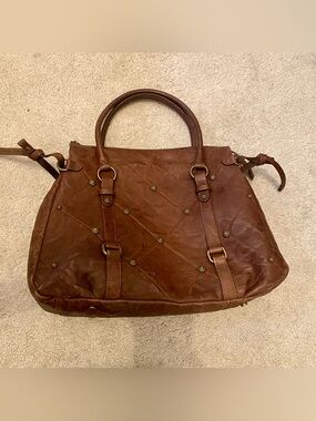 Cavalcanti Brown Quilted Leather Handbag Stud Tote - Classic Women’s Handbag
